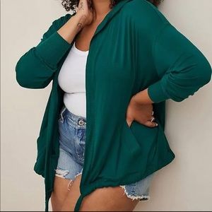 HOODED OPEN FRONT CARDIGAN NWT